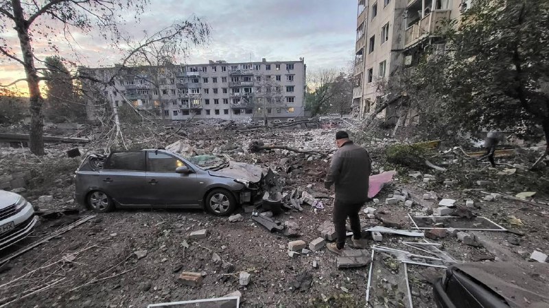 Aftermath of a nighttime attack on Ukrainian cities