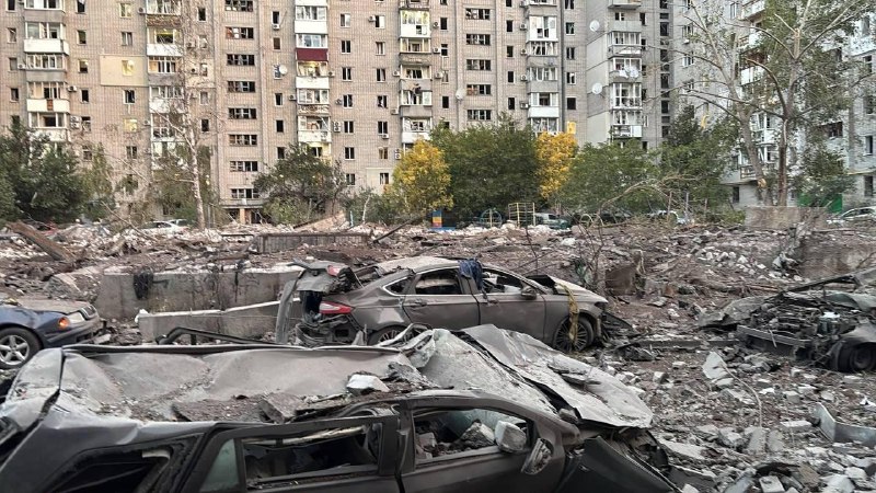 Aftermath of a nighttime attack on Ukrainian cities