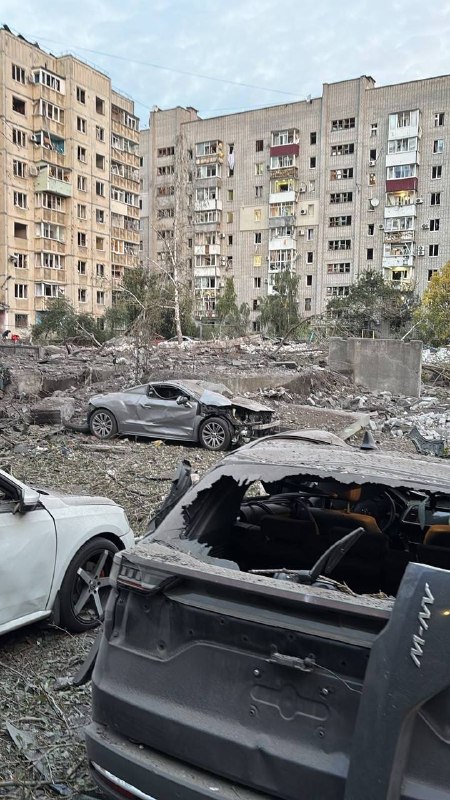 Aftermath of a nighttime attack on Ukrainian cities