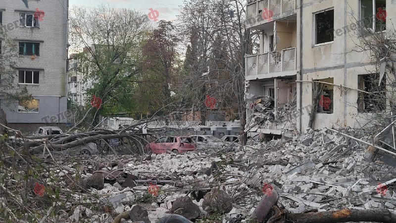 Aftermath of a nighttime attack on Ukrainian cities