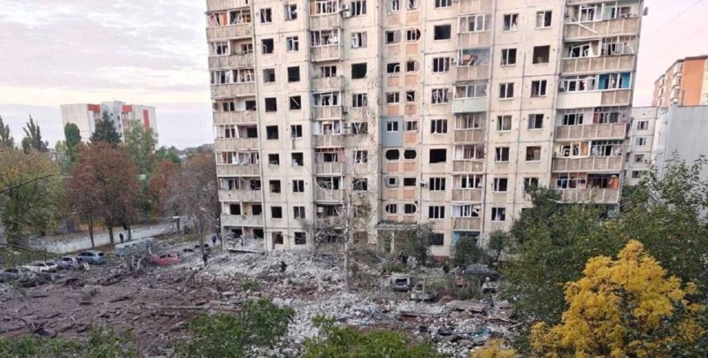 Aftermath of a nighttime attack on Ukrainian cities