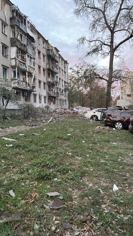 Aftermath of a nighttime attack on Ukrainian cities