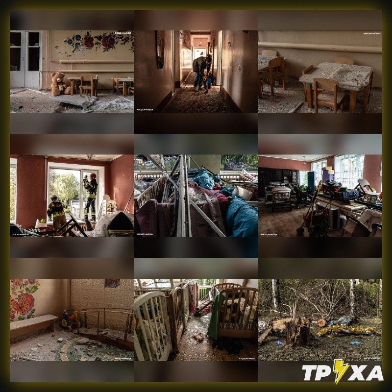 Пошкоджена будівля соціального закладу після авіаудару