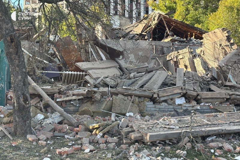 Aftermath of the shelling of the city of Sumy