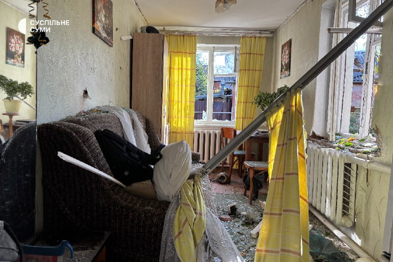Aftermath of the shelling of the city of Sumy