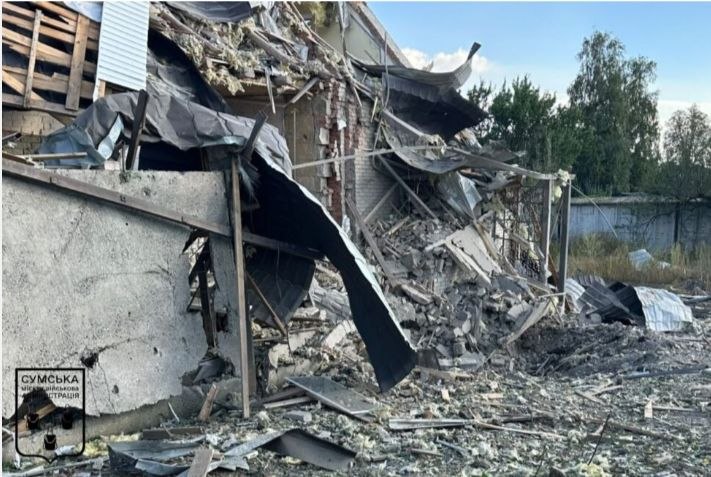Aftermath of the shelling of the city of Sumy