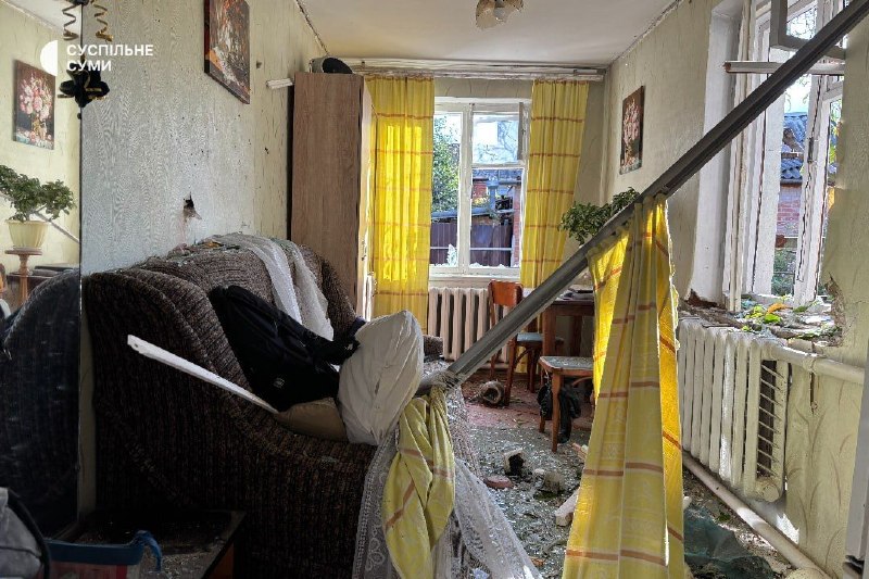 Aftermath of the shelling of the city of Sumy