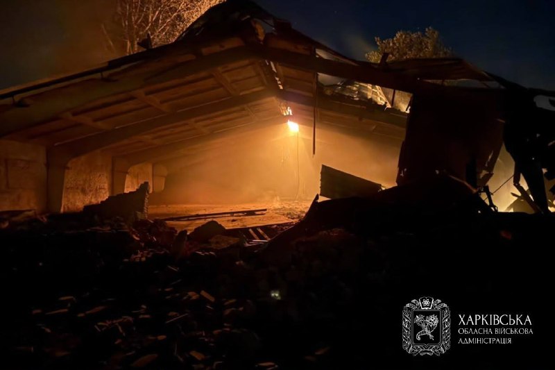 Conséquences d'un bombardement dans la région de Kharkiv