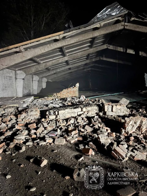 Conséquences d'un bombardement dans la région de Kharkiv