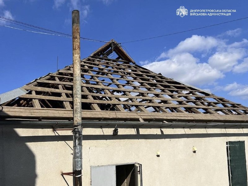 Conséquences d'un bombardement dans la Dnipropetrovchtchyna