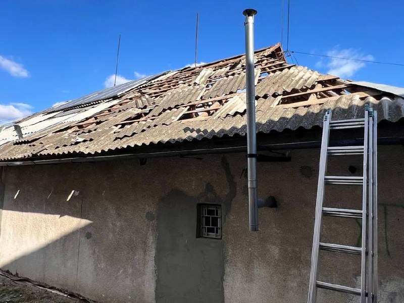 Conséquences d'un bombardement dans la Dnipropetrovchtchyna