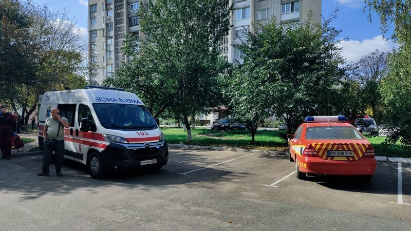 Багатоповерхівка в Бердичеві після удару дрона