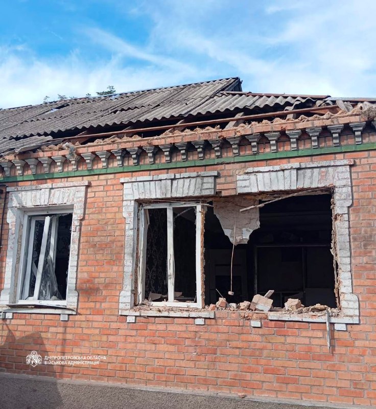 Conseguenze di un bombardamento nella regione di Dnipropetrovsk